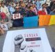 Protest against the killing of journalist Nasrullah Gadani, on May 24, 2024, at Karachi Press Club. Photo: Veengas