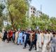 Sindh University Students, protesting against abduction of Ali Raza Brohi. Photo: Shahzad Ali